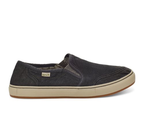 Chaussures Sanuk Tideline Hemp Slip-on Homme - Noir UDHJRL961